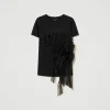 T-Shirts Et Tops*TWINSET Milano T-shirt Avec Volants En Crépon Noir