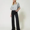 T-Shirts Et Tops*TWINSET Milano T-shirt Chiné Avec Oval T Gris moyen chiné