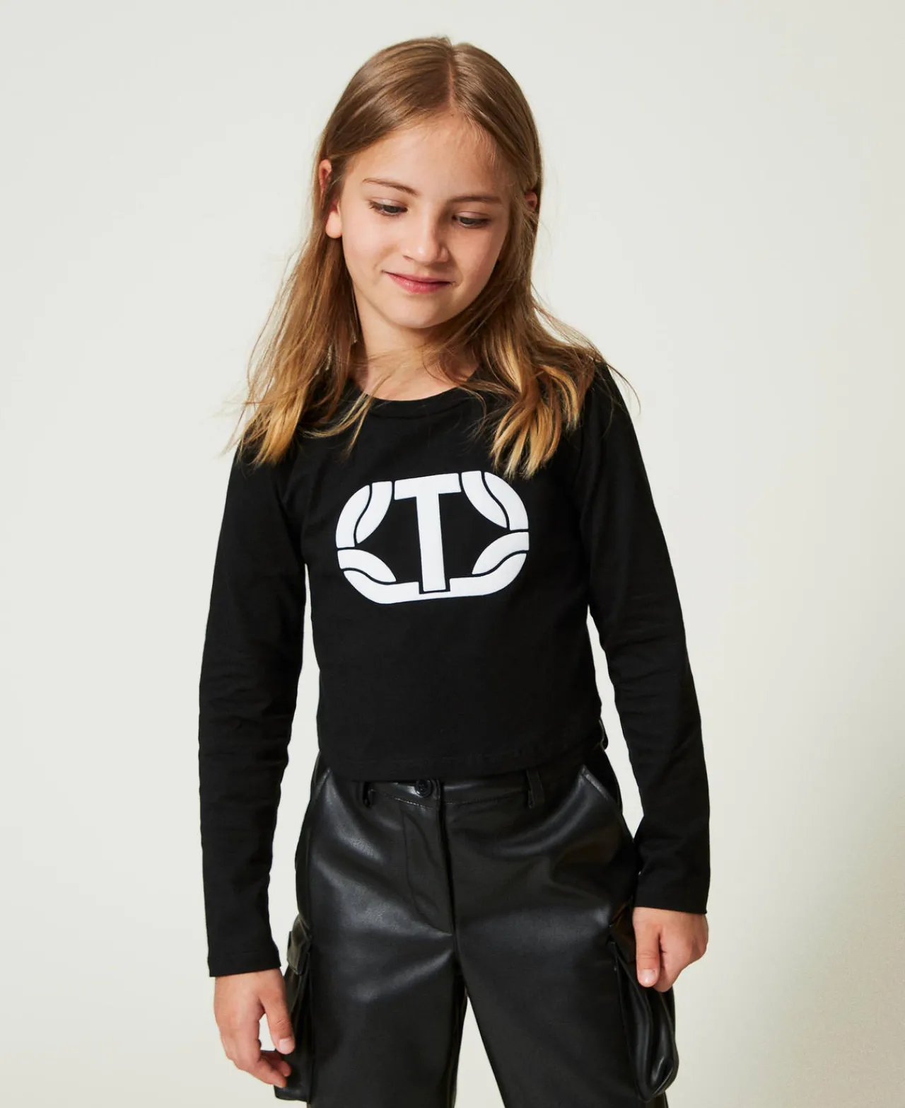 tshirt_cropped_avec_logo__0.webp T-Shirts Et Tops*TWINSET Milano T-shirt Cropped Avec Logo Caoutchouté Noir