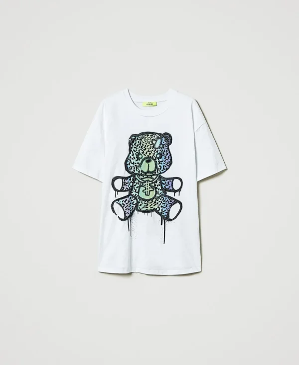 T-Shirts Et Tops*TWINSET Milano T-shirt Oversize MYFO Avec Imprimé Et Broderie Ours Coloré