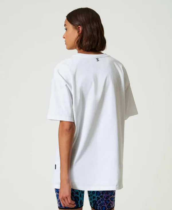 T-Shirts Et Tops*TWINSET Milano T-shirt Oversize MYFO Avec Imprimé Et Broderie Ours Coloré
