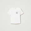 tshirt_regular_avec_impri_1.webp T-Shirts Et Tops*TWINSET Milano T-shirt Regular Avec Imprimé Pailleté Nacre