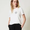 tshirt_regular_avec_impri_2.webp T-Shirts Et Tops*TWINSET Milano T-shirt Regular Avec Imprimé Pailleté Nacre