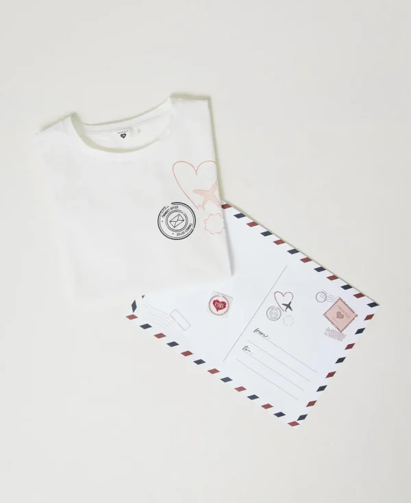 tshirt_regular_avec_impri_5.webp T-Shirts Et Tops*TWINSET Milano T-shirt Regular Avec Imprimé Pailleté Nacre