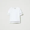 tshirt_regular_avec_logo__1.webp T-Shirts Et Tops*TWINSET Milano T-shirt Regular Avec Logo Brodé Blanc