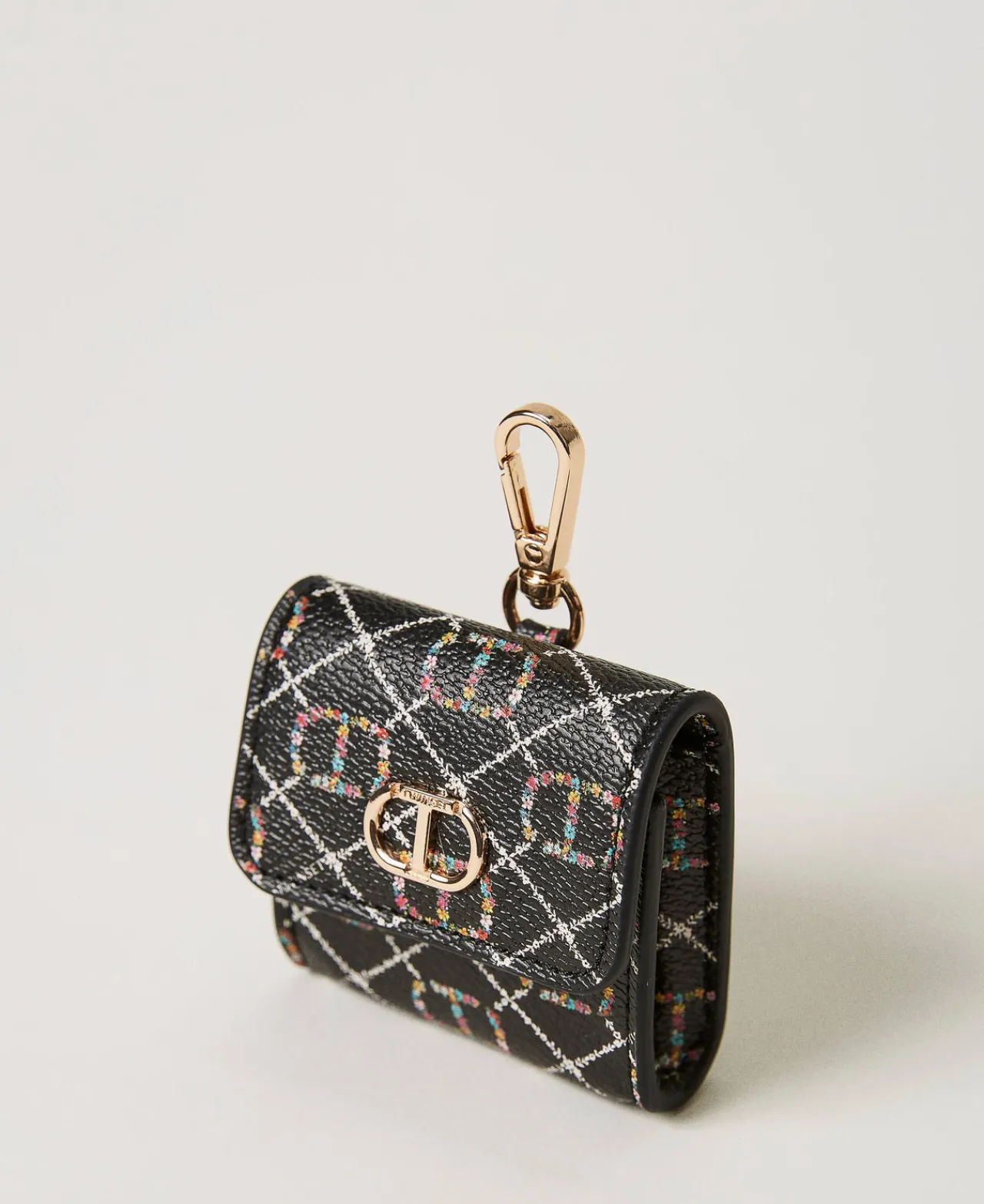 Autres Accessoires*TWINSET Milano Étui Pour écouteurs Avec Oval T OVAL T Fleur et Twinset/Noir